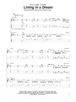 page one of Living In A Dream (Guitar Tab)