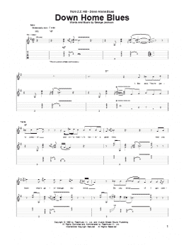 page one of Down Home Blues (Guitar Tab)