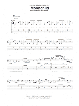 page one of Moonchild (Guitar Tab)