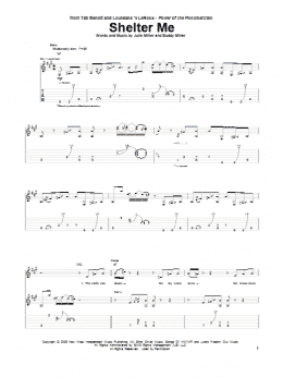 page one of Shelter Me (Guitar Tab)