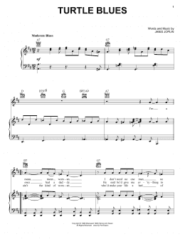 page one of Turtle Blues (from the musical A Night With Janis Joplin) (Piano, Vocal & Guitar Chords (Right-Hand Melody))