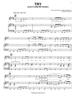 page one of Try (Just A Little Bit Harder) (from the musical A Night With Janis Joplin) (Piano, Vocal & Guitar Chords (Right-Hand Melody))