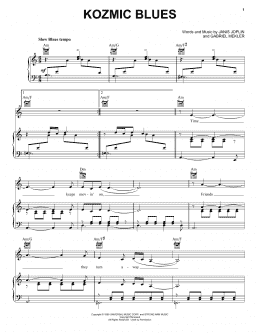 page one of Kozmic Blues (from the musical A Night With Janis Joplin) (Piano, Vocal & Guitar Chords (Right-Hand Melody))
