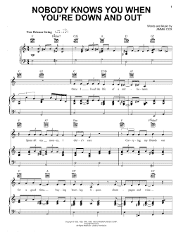 page one of Nobody Knows You When You're Down And Out (from the musical A Night With Janis Joplin) (Piano, Vocal & Guitar Chords (Right-Hand Melody))