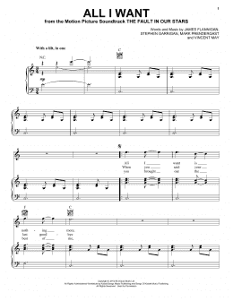 page one of All I Want (Piano, Vocal & Guitar Chords (Right-Hand Melody))