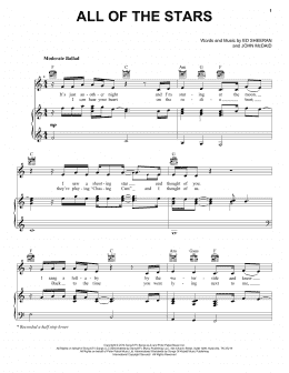 page one of All Of The Stars (Piano, Vocal & Guitar Chords (Right-Hand Melody))
