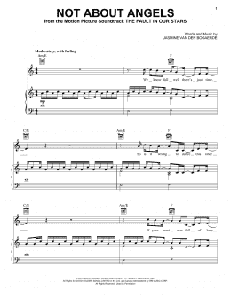 page one of Not About Angels (Piano, Vocal & Guitar Chords (Right-Hand Melody))