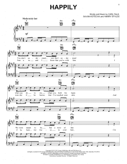 page one of Happily (Piano, Vocal & Guitar Chords (Right-Hand Melody))