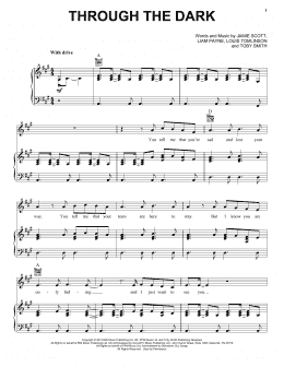 page one of Through The Dark (Piano, Vocal & Guitar Chords (Right-Hand Melody))