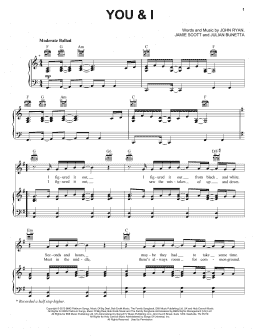 page one of You & I (Piano, Vocal & Guitar Chords (Right-Hand Melody))