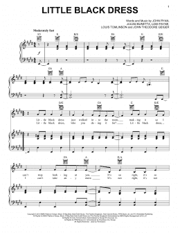 page one of Little Black Dress (Piano, Vocal & Guitar Chords (Right-Hand Melody))