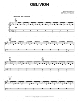 page one of Oblivion (Piano, Vocal & Guitar Chords (Right-Hand Melody))
