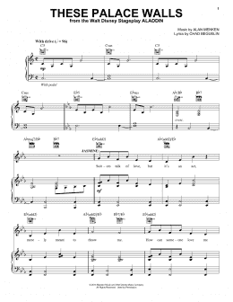 page one of These Palace Walls (from Aladdin: The Broadway Musical) (Piano, Vocal & Guitar Chords (Right-Hand Melody))