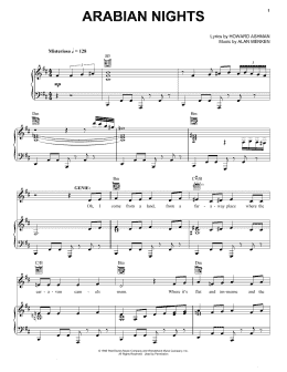 page one of Arabian Nights (from Aladdin: The Broadway Musical) (Piano, Vocal & Guitar Chords (Right-Hand Melody))