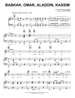 page one of Babkak, Omar, Aladdin, Kassim (from Aladdin: The Broadway Musical) (Piano, Vocal & Guitar Chords (Right-Hand Melody))