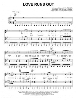 page one of Love Runs Out (Piano, Vocal & Guitar Chords (Right-Hand Melody))