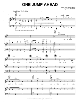 page one of One Jump Ahead (from Aladdin: The Broadway Musical) (Piano, Vocal & Guitar Chords (Right-Hand Melody))