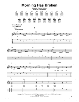 page one of Morning Has Broken (Easy Guitar Tab)