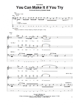 page one of You Can Make It If You Try (Bass Guitar Tab)