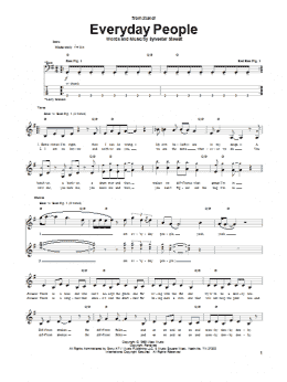 page one of Everyday People (Bass Guitar Tab)