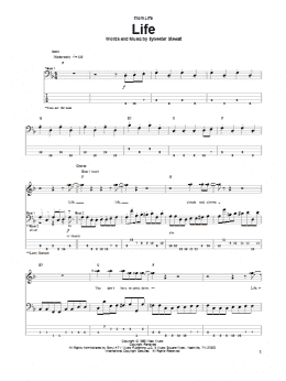 page one of Life (Bass Guitar Tab)