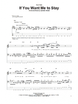 page one of If You Want Me To Stay (Bass Guitar Tab)
