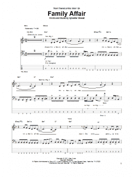 page one of Family Affair (Bass Guitar Tab)