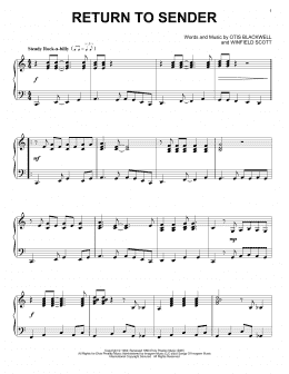 page one of Return To Sender (Piano Solo)