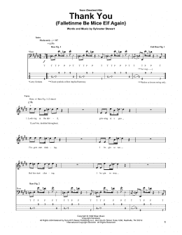 page one of Thank You (Falletinme Be Mice Elf Again) (Bass Guitar Tab)