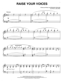 page one of Raise Your Voices (Piano Solo)
