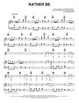 page one of Rather Be (Piano, Vocal & Guitar Chords (Right-Hand Melody))