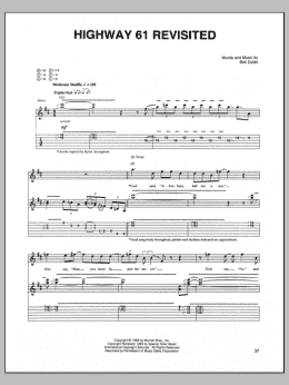 page one of Highway 61 Revisited (Guitar Tab)
