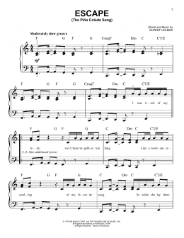 page one of Escape (The Piña Colada Song) (Easy Piano)