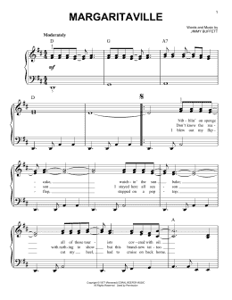 page one of Margaritaville (Easy Piano)