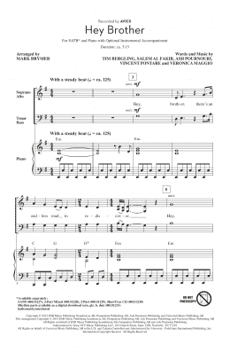 page one of Hey Brother (SATB Choir)