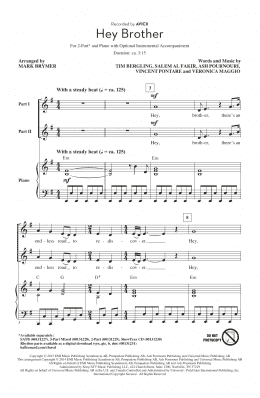 page one of Hey Brother (2-Part Choir)