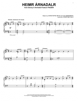 page one of Heimr Arnadalr (from Disney's Frozen) (Piano Solo)