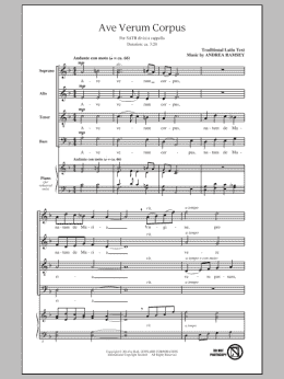page one of Ave Verum Corpus (SATB Choir)