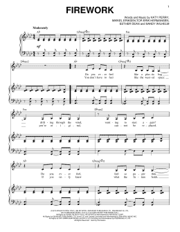 page one of Firework (Piano & Vocal)