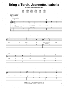 page one of Bring A Torch, Jeannette, Isabella (Easy Guitar Tab)