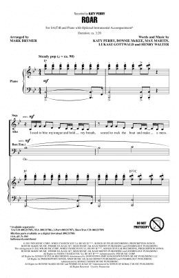 page one of Roar (SATB Choir)