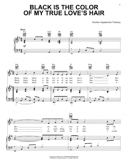 page one of Black Is the Color of My True Love's Hair (Piano, Vocal & Guitar Chords (Right-Hand Melody))