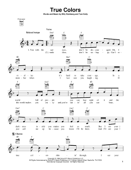 page one of True Colors (Ukulele)