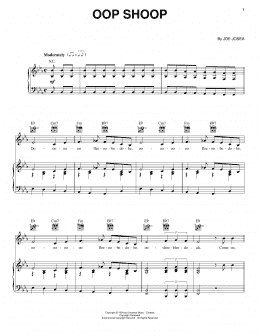 page one of Oop Shoop (Piano, Vocal & Guitar Chords (Right-Hand Melody))