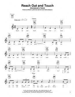page one of Reach Out And Touch (Somebody's Hand) (Ukulele)