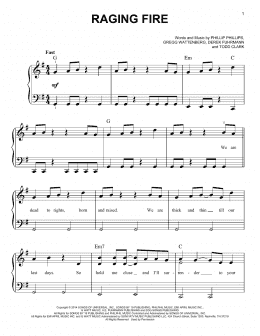 page one of Raging Fire (Easy Piano)