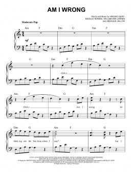 page one of Am I Wrong (Easy Piano)