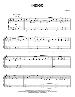 page one of Indigo (Easy Piano)