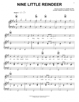 page one of Nine Little Reindeer (Piano, Vocal & Guitar Chords (Right-Hand Melody))