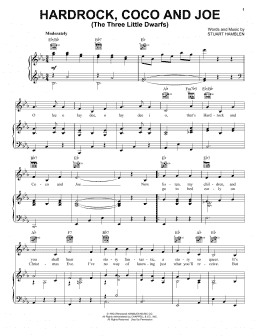 page one of Hardrock, Coco and Joe (The Three Little Dwarfs) (Piano, Vocal & Guitar Chords (Right-Hand Melody))